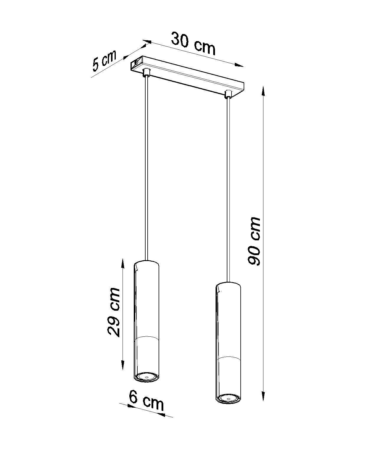 Suspension noir or orientable 2 flammes GU10