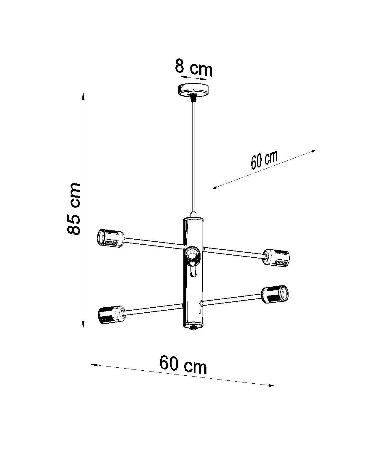 Lampe à suspendre métal noir 6 flammes E27 table à manger