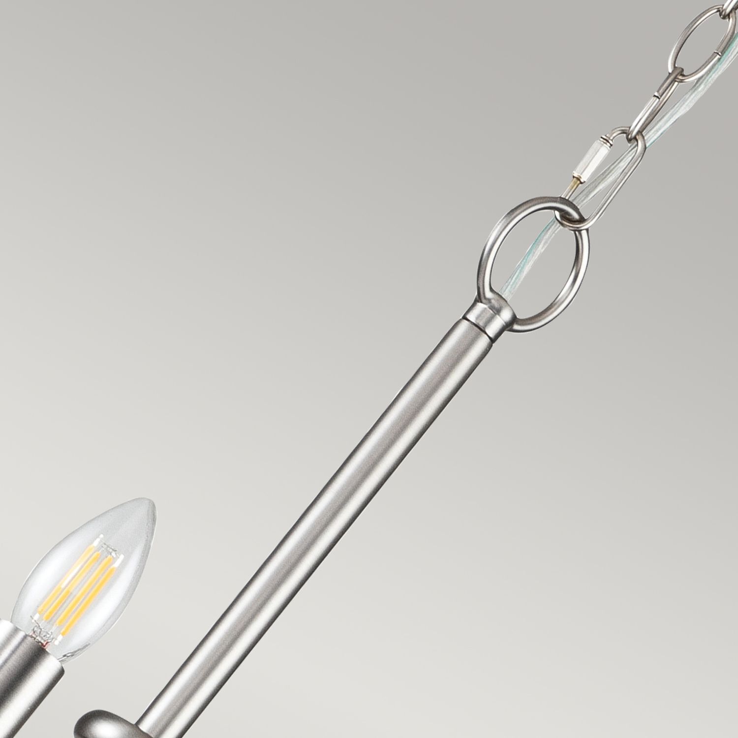 ampe, lampe, suspension, corde, métal