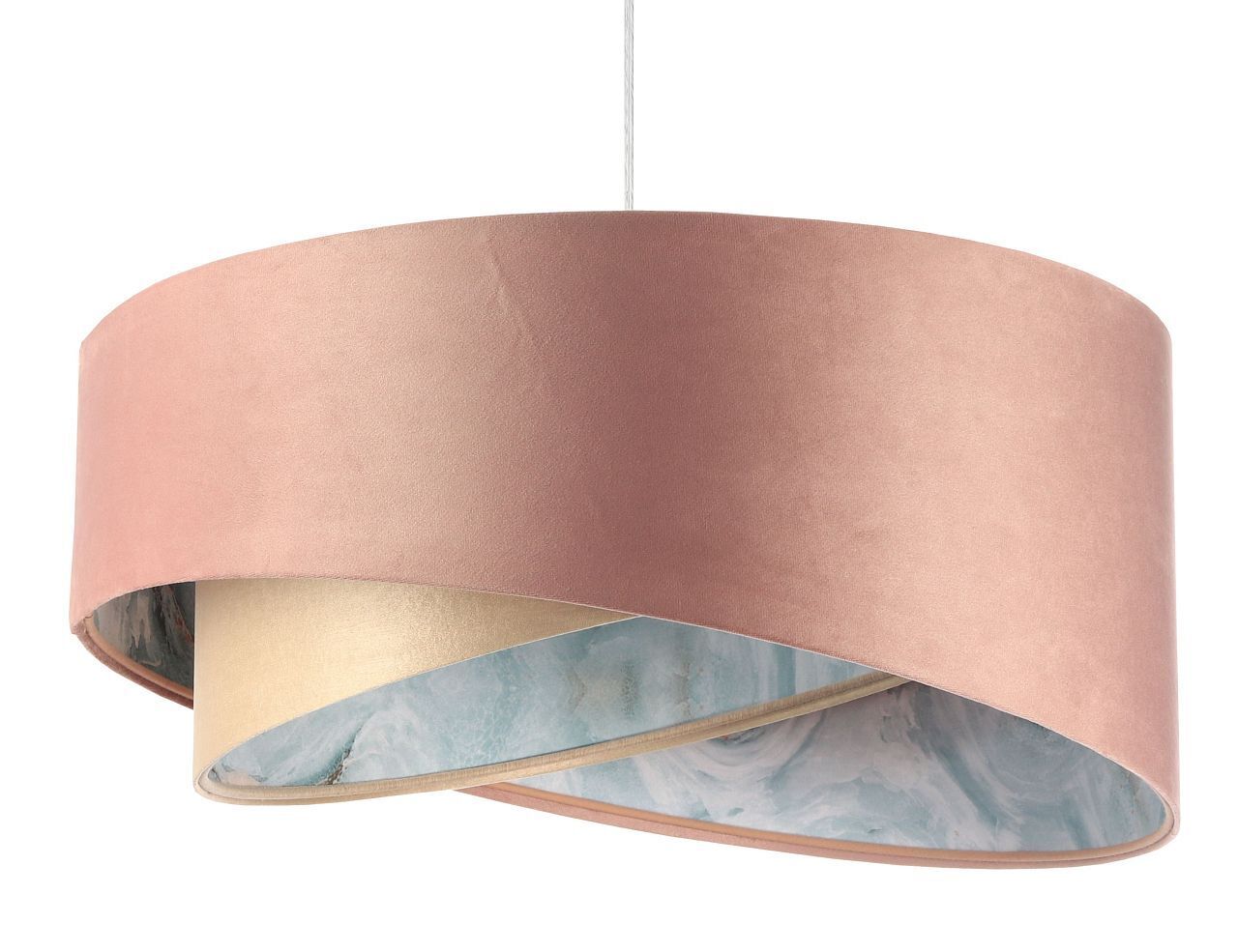 Pendelleuchte Rosa Beige Hellblau Ø 50 cm Stoffschirm E27 Lampe
