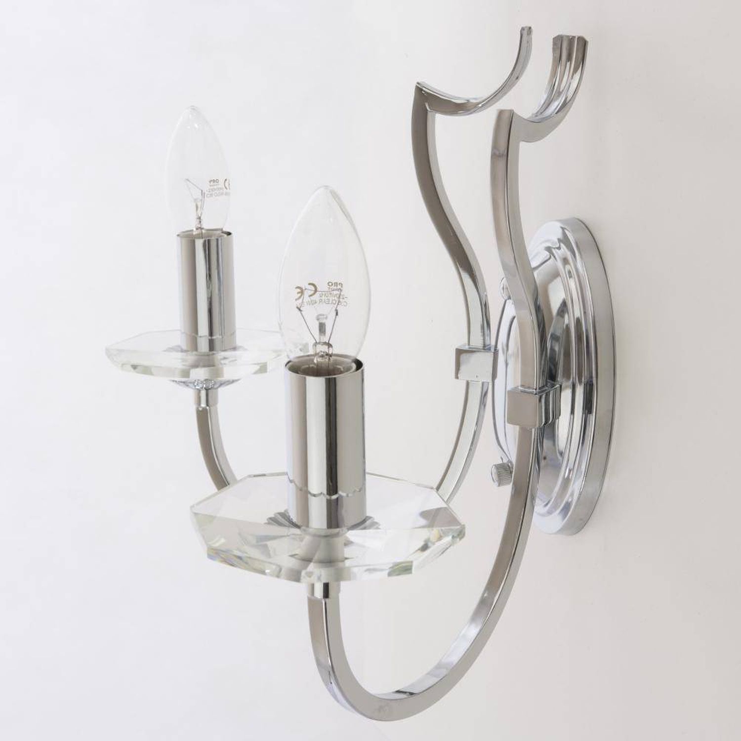 wandleuchte-wohnzimmerbeleuchtung-wohnzimmerlampe-unirea-2x-e14-bis-40w-chrom-fuer-wohnzimmer-bad-metall-glas-klassisch-le128213-02 Wandlampe, Klarglas, Chrom, Kristall, Wandkonstrukt
