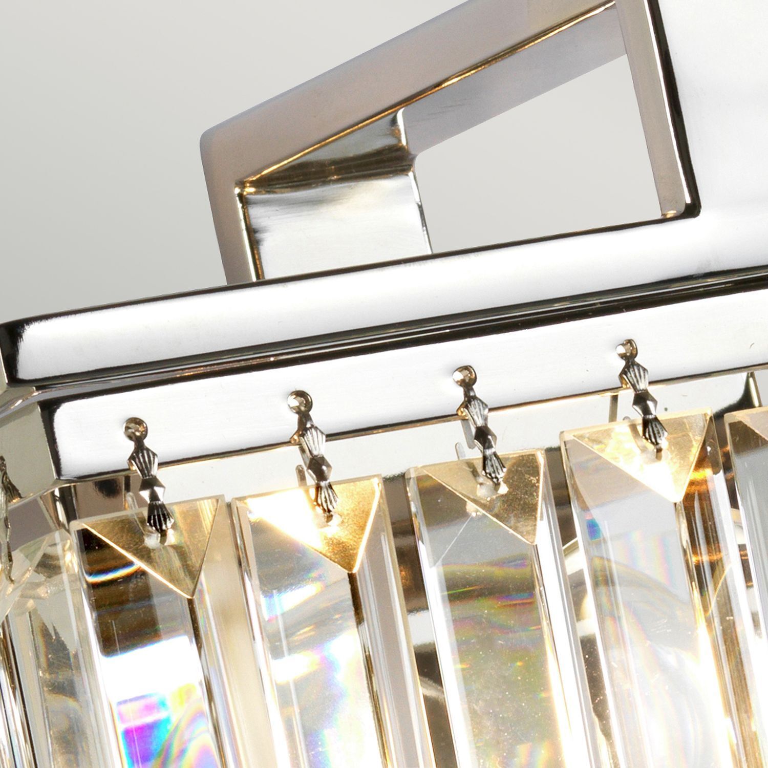 Wandleuchte Kristall Art Déco E27 in Nickel Klar E27 Beleuchtung, Leuchte