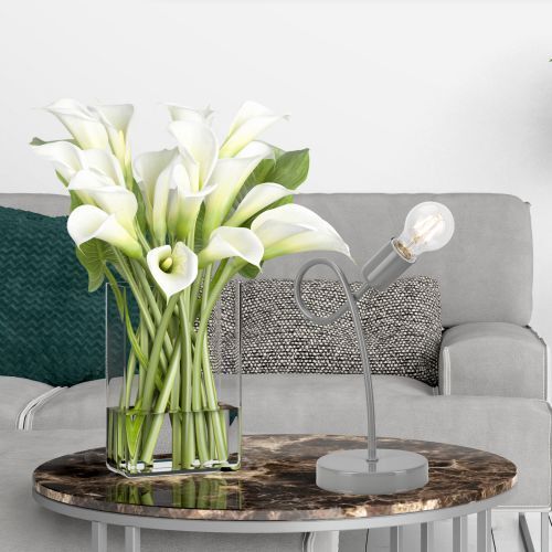 Lampe de table en métal Gris H:32cm stylé MADALYNN