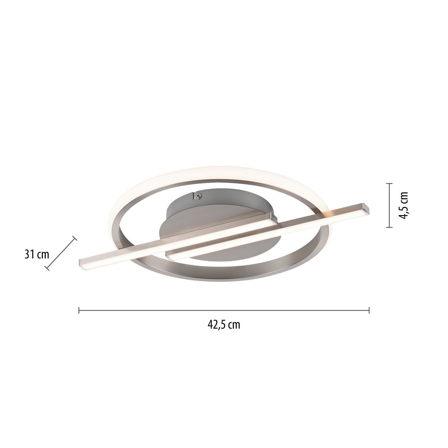 LED Deckenlampe Modern in Stahl L:42 cm 2100 lm dimmbar