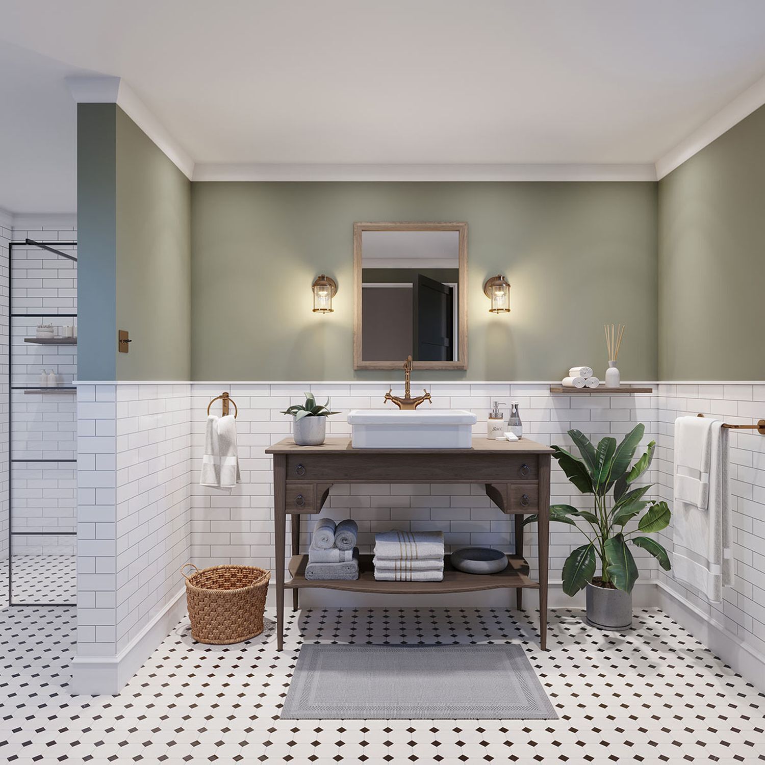 Luminaire de salle de bain mur métal verre hauteur 20,6 cm IP44 E27 Innenarchitektur, Lampe, Pflanze, Sinken, Ecke