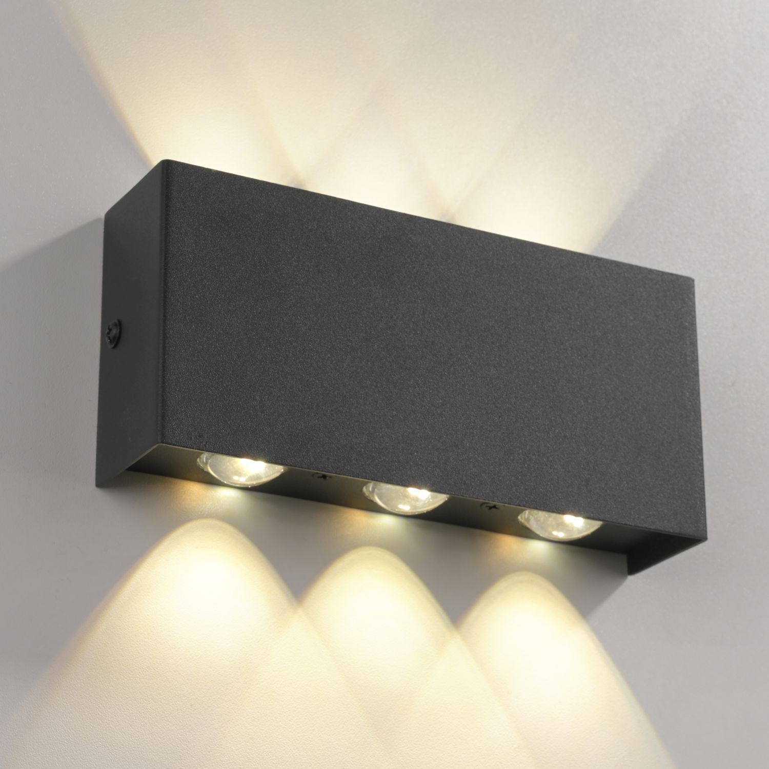 LED Wandleuchte Anthrazit Up Down dimmbar B:17 cm 2 W Deckenleuchte, Beleuchtung