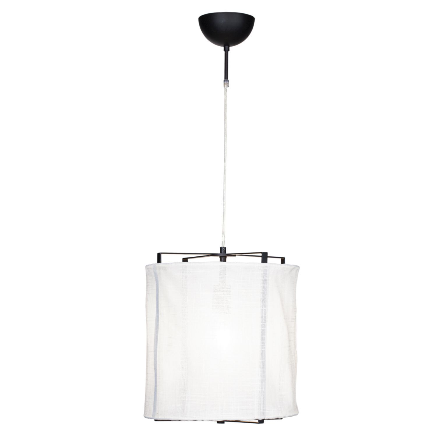Lampe à suspendre Abat-jour en tissu L : 35cm H : max. 120cm E27 Noir Blanc