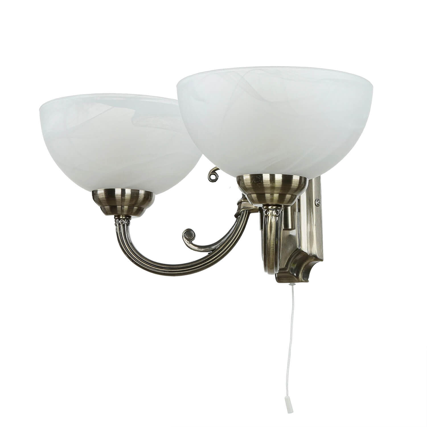 Wandleuchte MARLENE mit Glasschirm Weiß Bronze Leuchte, Lampe