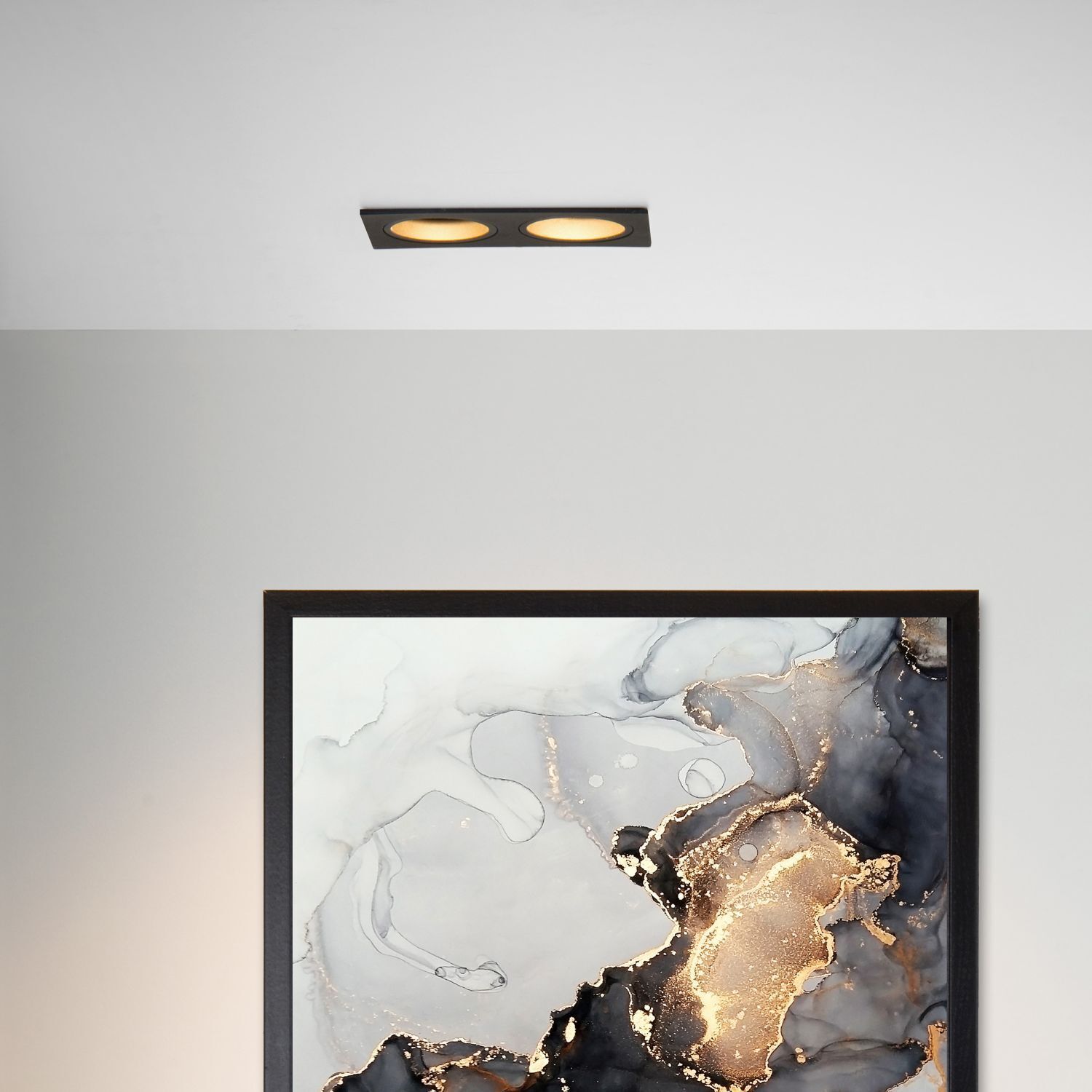 Einbauspot Metall Schwarz GU10 modern edel rund deckenleuchte, flushmount, recessed light, spotlight, two-bulb