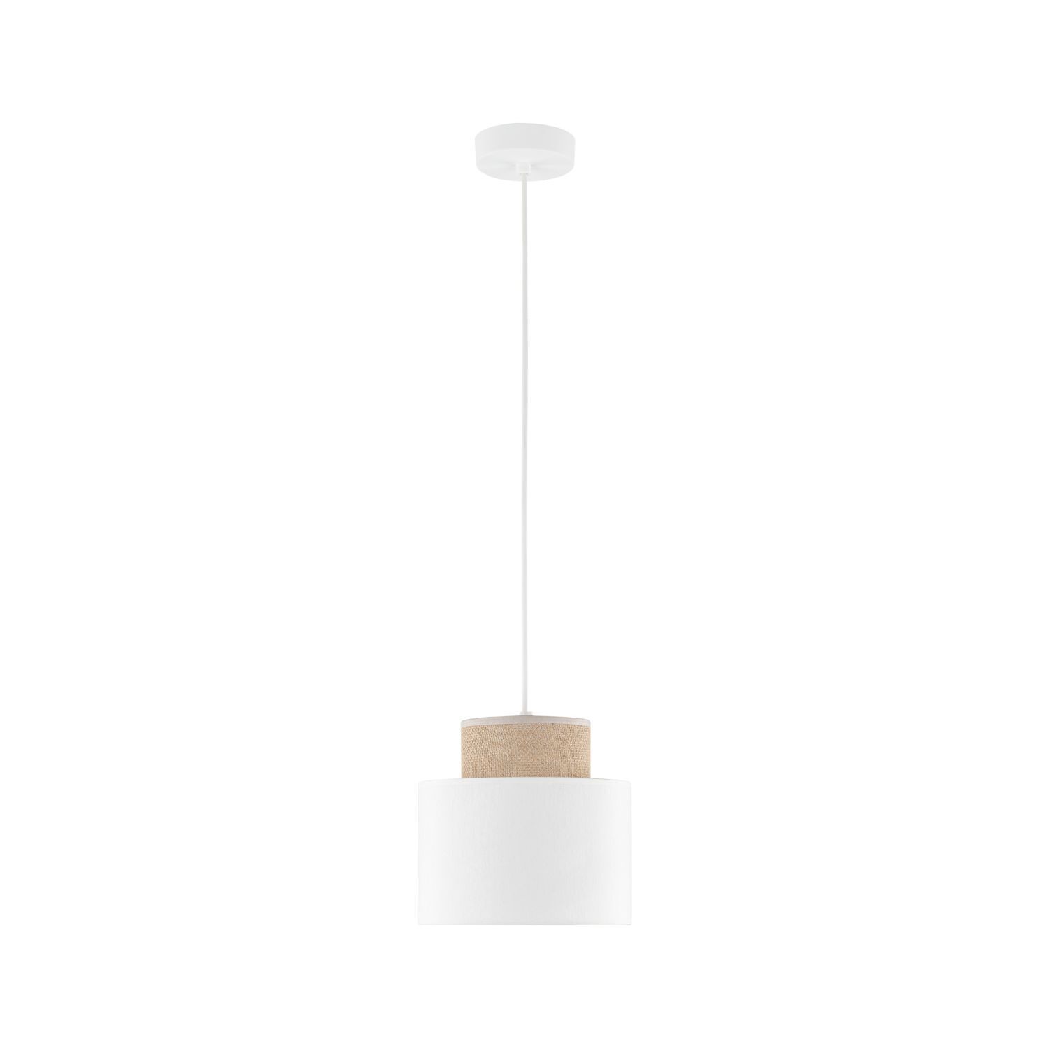 Suspension Tissu Jute E27 Ø 20 cm H : max. 160 cm Blanc Naturel