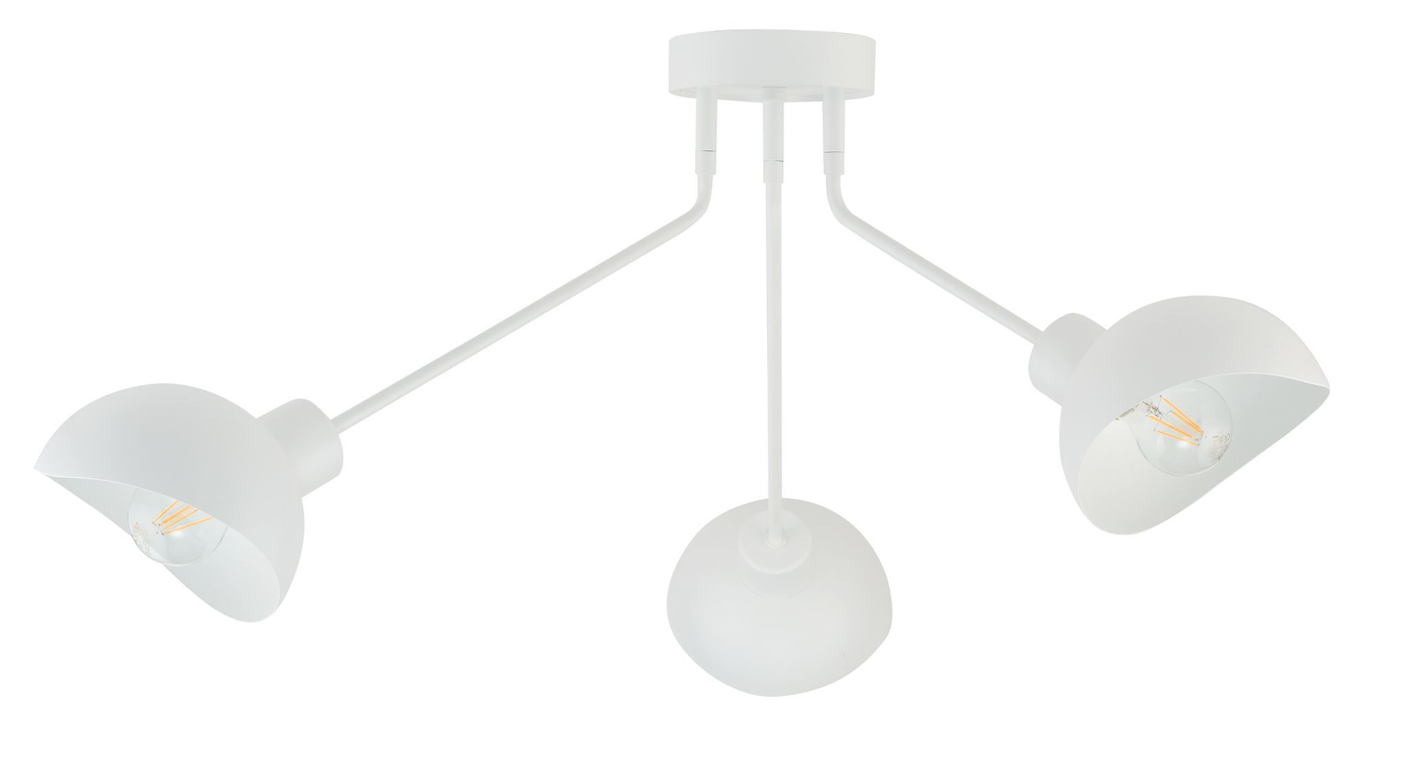 Plafonnier multi-flamme métal blanc E27 110 cm de long