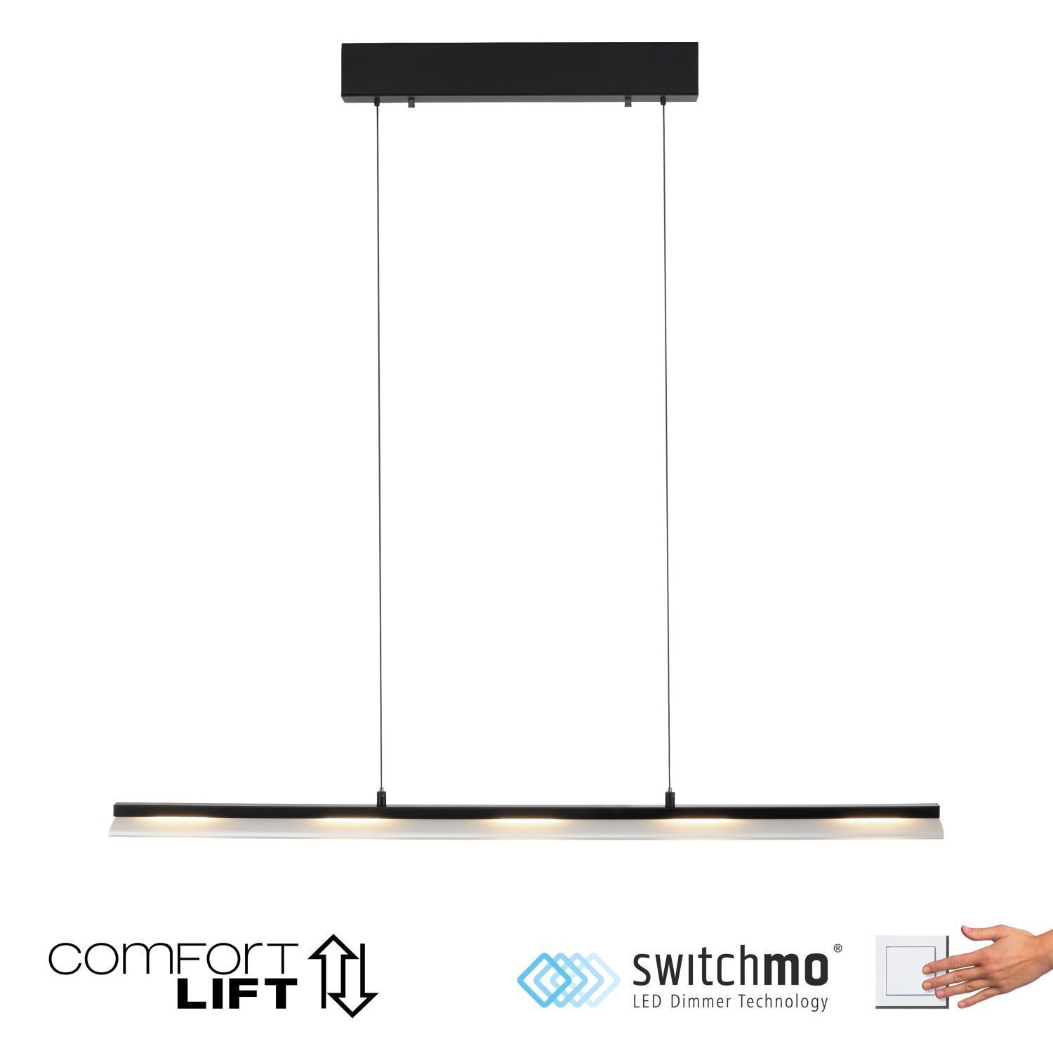 Suspension LED dimmable métal 100 cm 2900 lm noir Elektronik, Bildschirm, Tür, Schiebetür