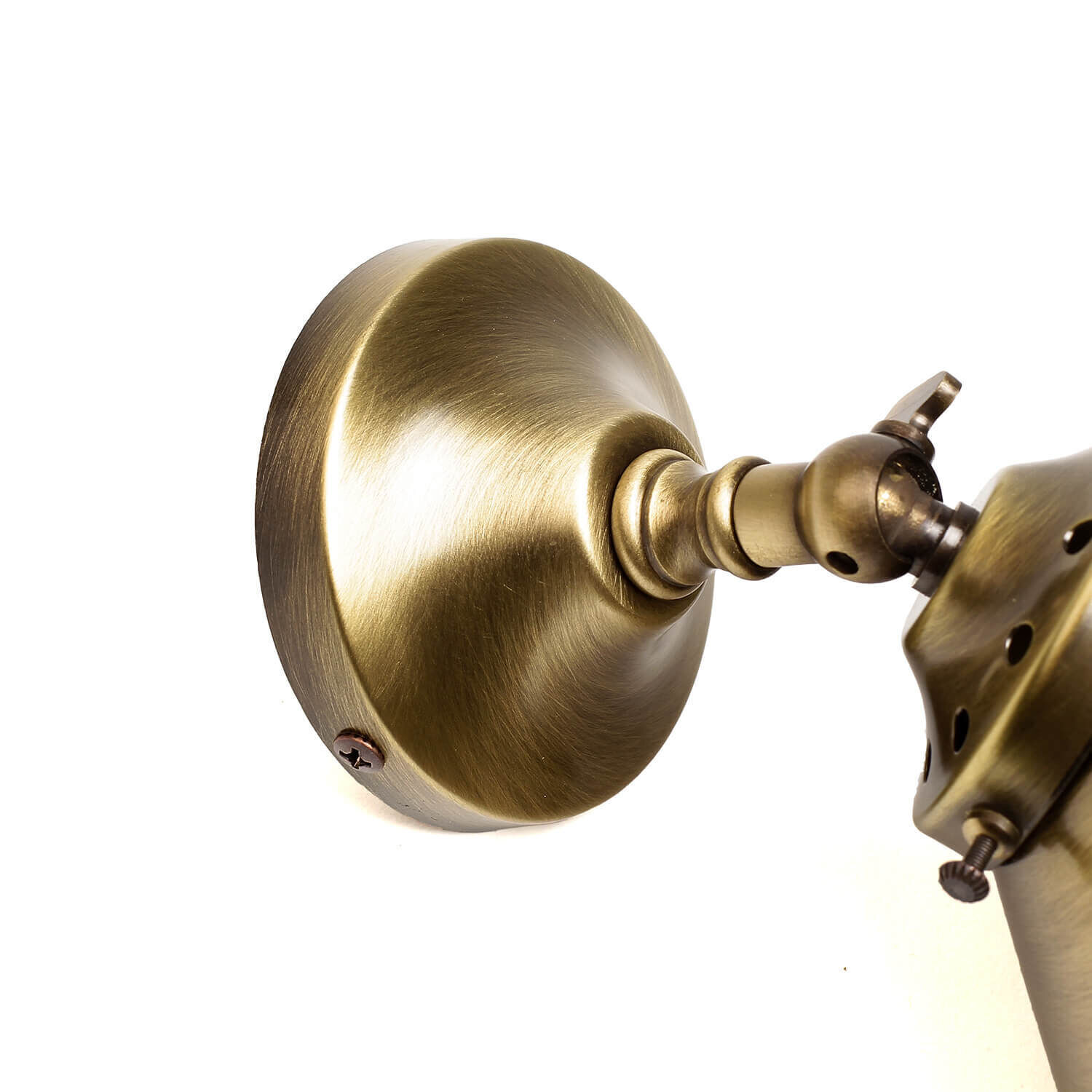 Wandleuchte Echt-Messing in Bronze hell Bronze, Griff