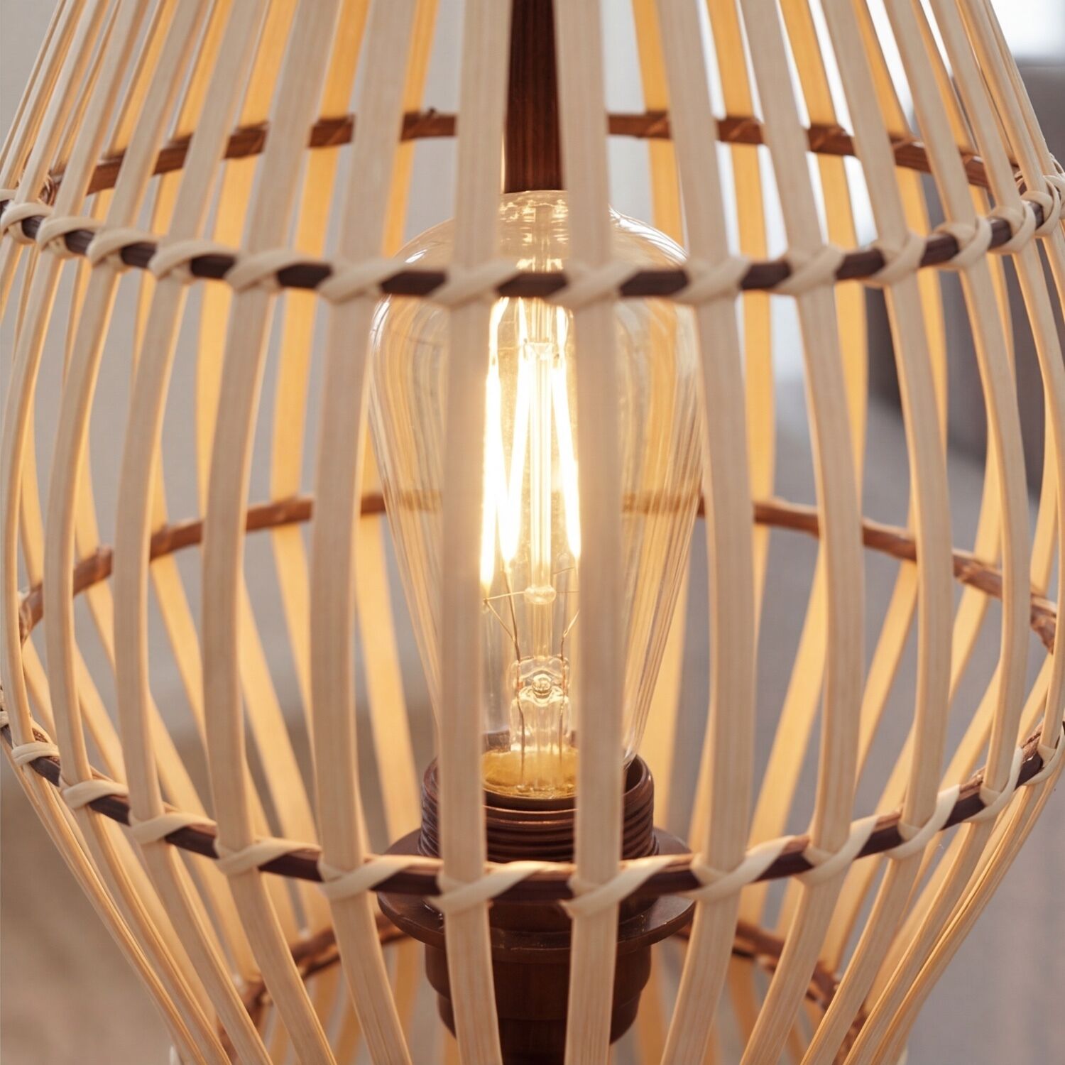 lampa, pendel, glühbirne, korblampe, holz