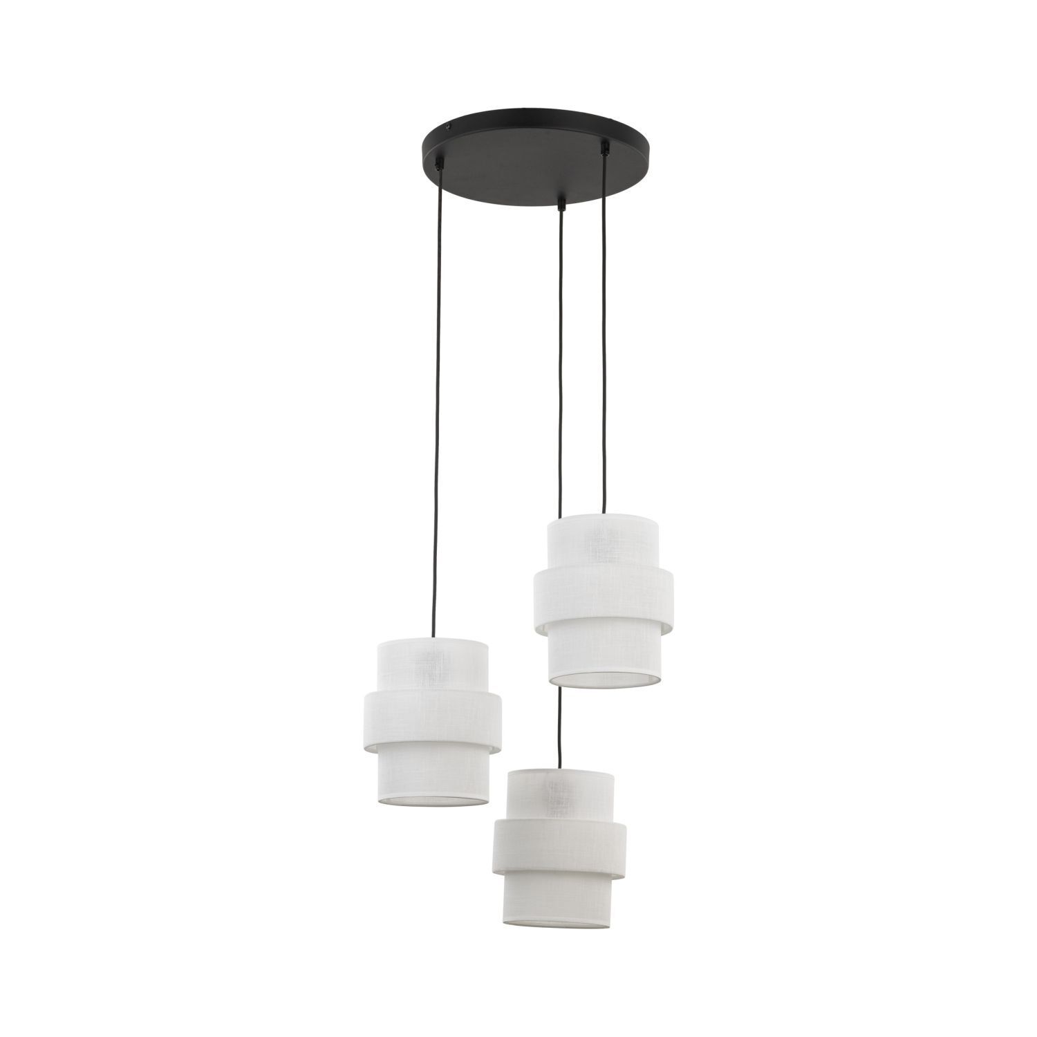le111300-haengeleuchte-haengelampe-stoff-weiss-schwarz-verstellbar-e27-3-flammig-esstisch-4 hängende Lampe, Pendantlampe, Weiß, Mehrstufig, Kunstleder?