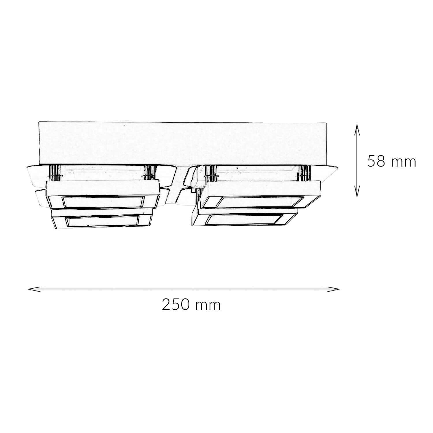 Deckenleuchte LED B: 25 cm Edelstahl in Schwarz Chrom 4200 K Diagramm, Handlung
