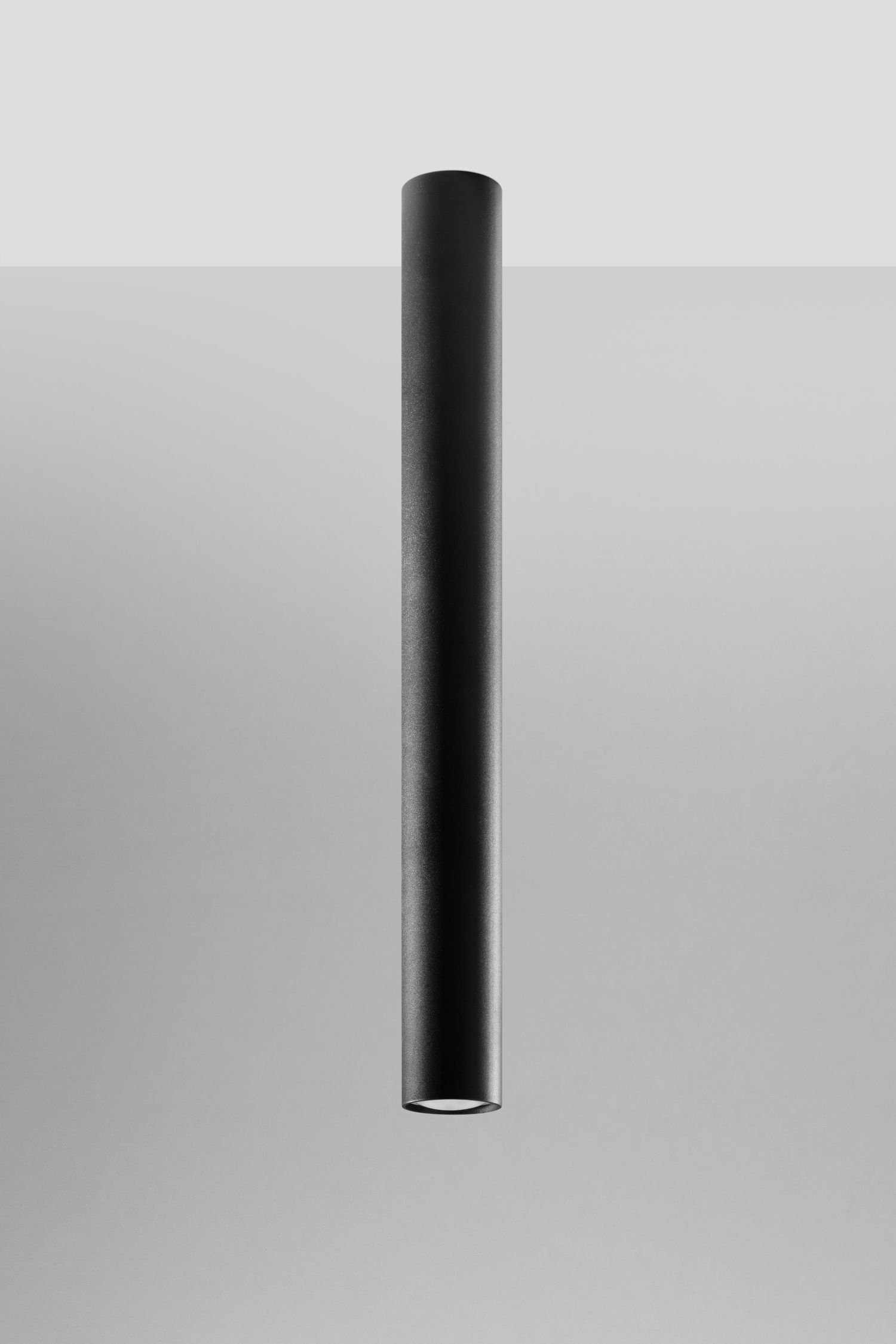 Plafonnier noir hauteur 60 cm Ø 6 cm cylindre GU10
