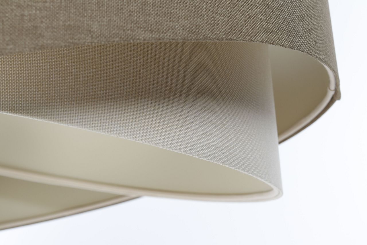 Lampe à suspendre tissu Ø 60 cm rond grand brun crème Moderne