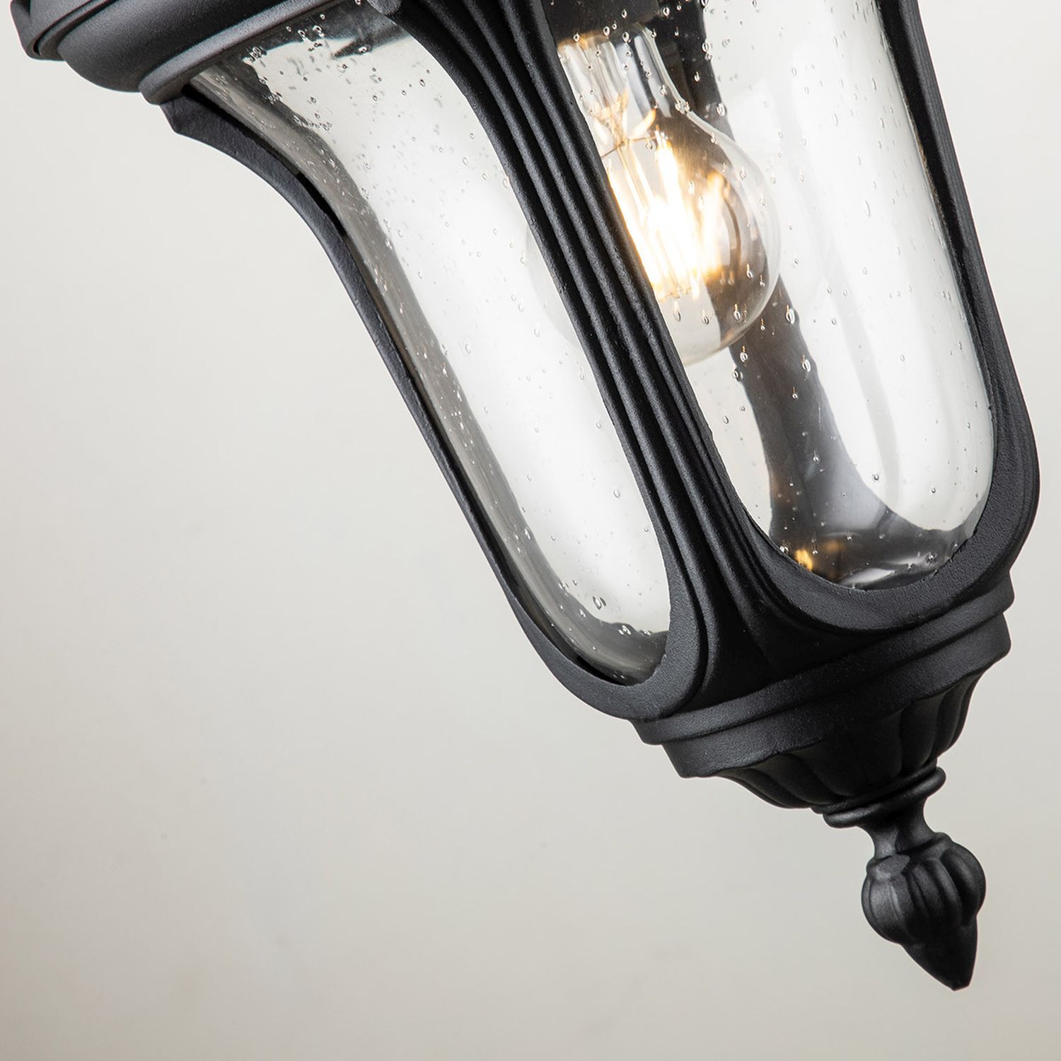 Außenleuchte Wand Schwarz IP44 H: 47 cm Vintage robust Lampe, Leuchte