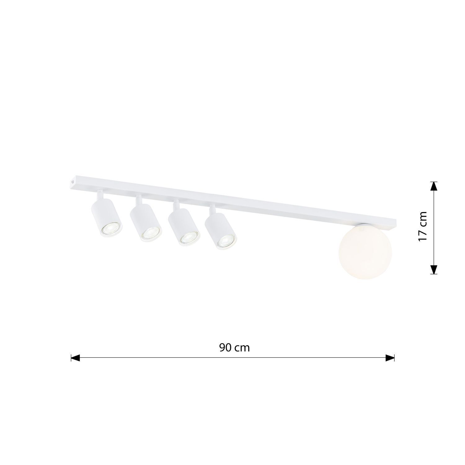 Spotsleuchte, Deckenleuchte, weißer Stab, verstellbare Köpfe, Spotlight