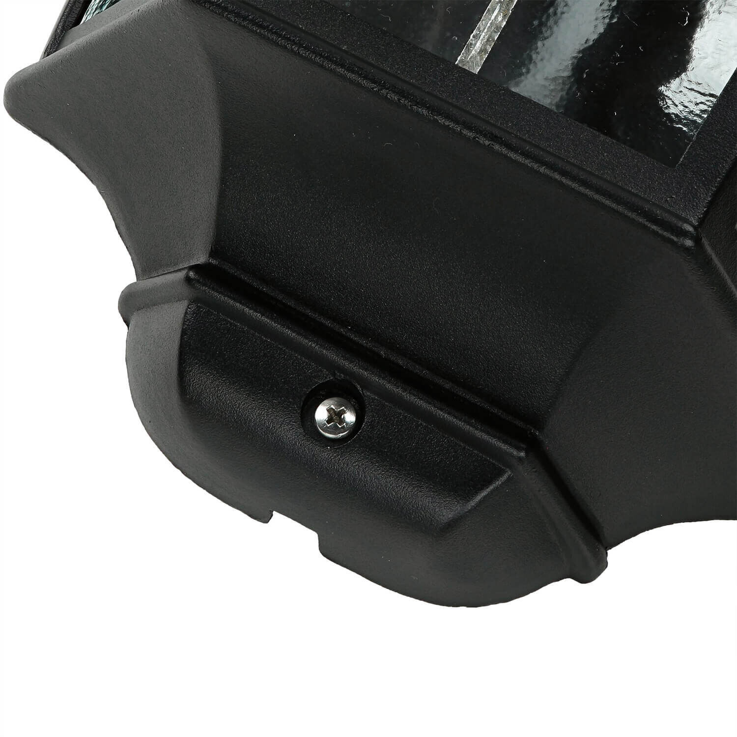 Applique extérieure verre d'église IP43 noir maison Helme