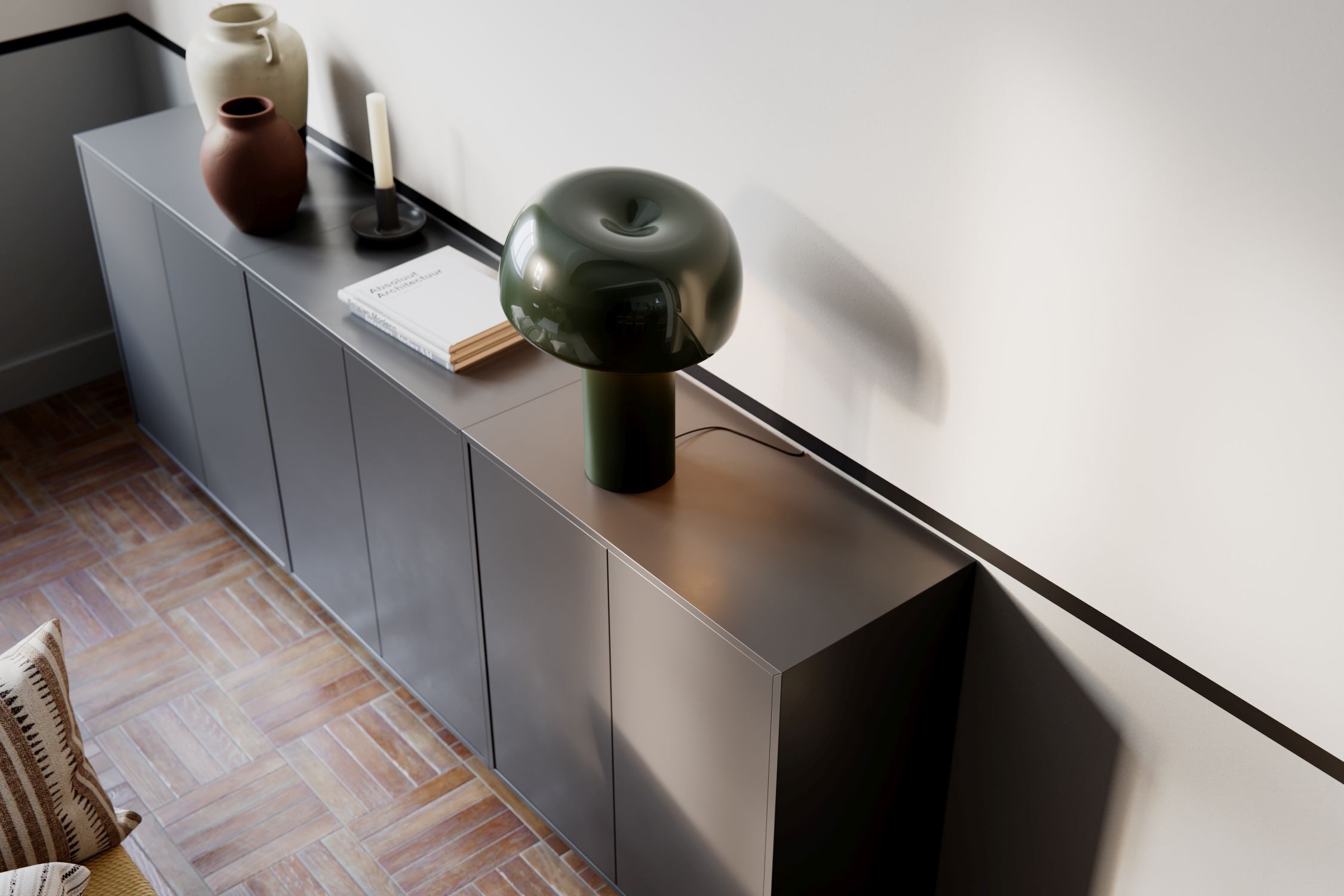 Lampe de table métal E27 41 cm de haut Vert Rétro inclinable Moebel, Anrichte, Drinnen, Innenarchitektur, Tabelle