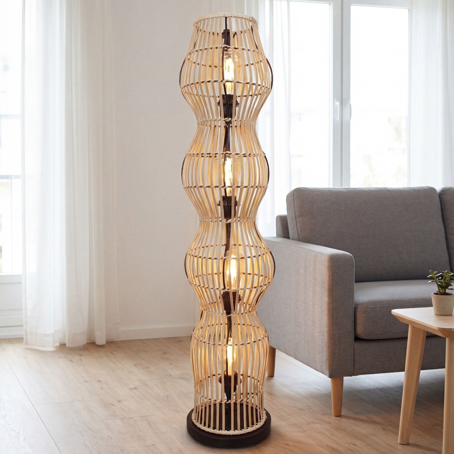 Lampe, Stehlampe, Rattan, Holz?