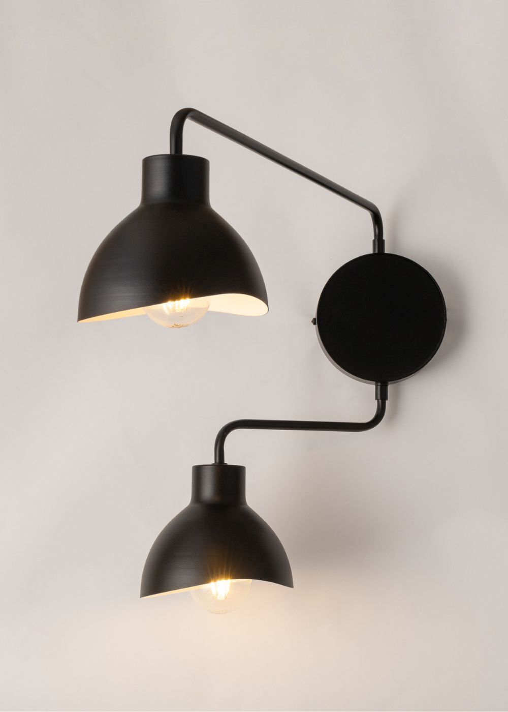 Applique murale multi-flamme Noir Blanc E27 H:44 cm élégant