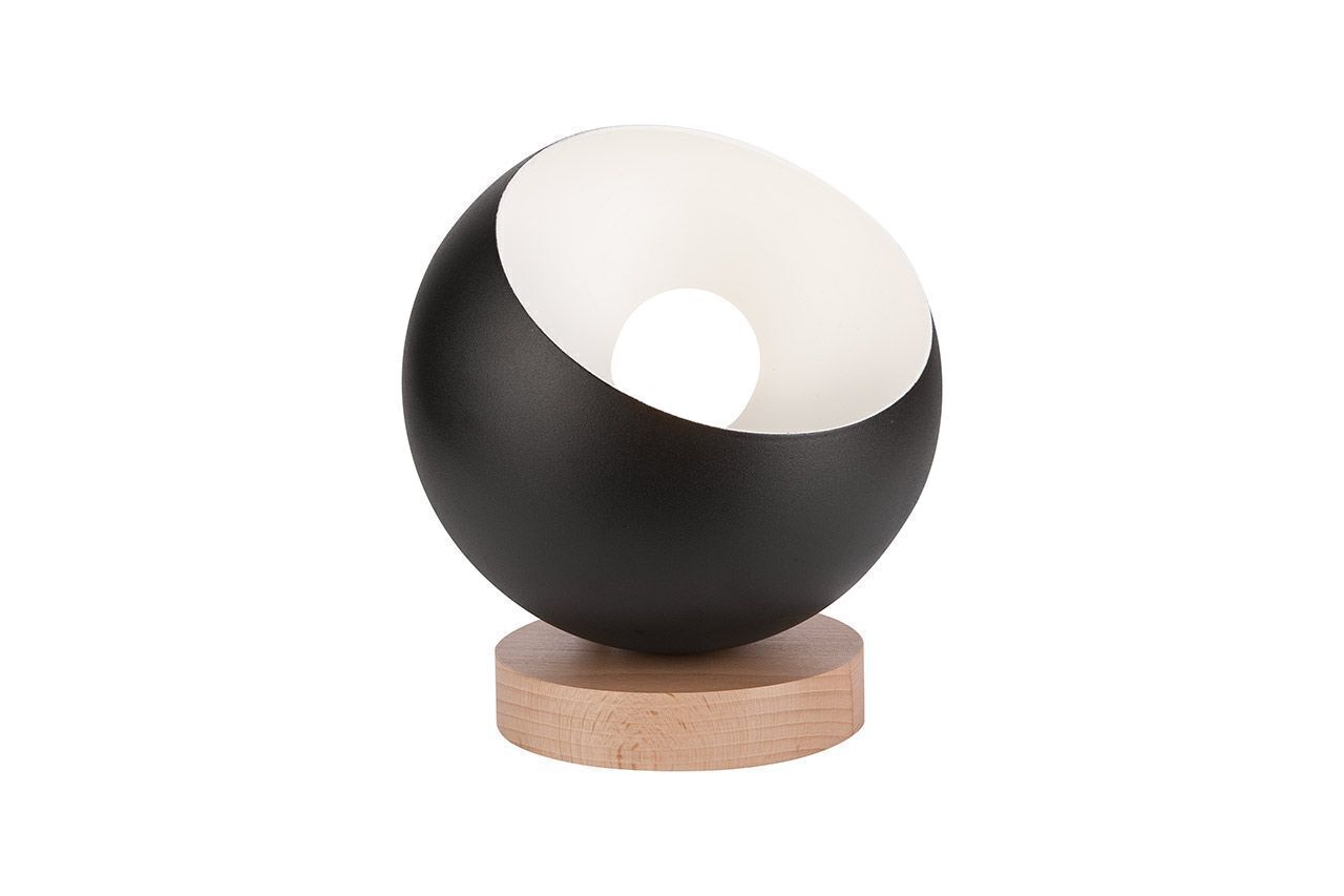 Lampe de table Moderne Noir E27 Ø 17 cm Métal Bois Petit
