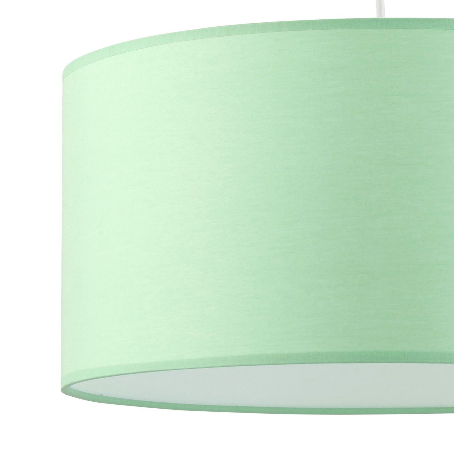 Lampe pour chambre d'enfant Tissu Ø 40 cm rond Vert Blanc