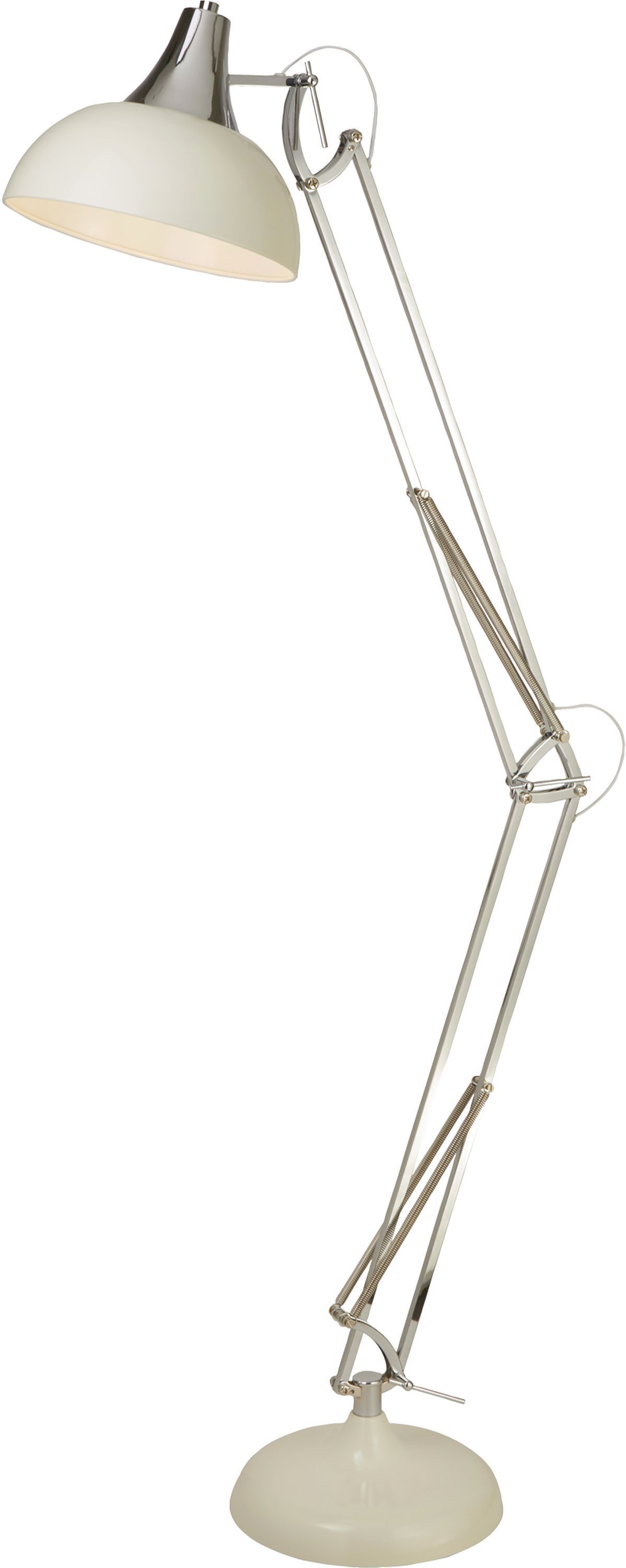 Lampadaire réglable H : max. 170 cm Métal Crème E27