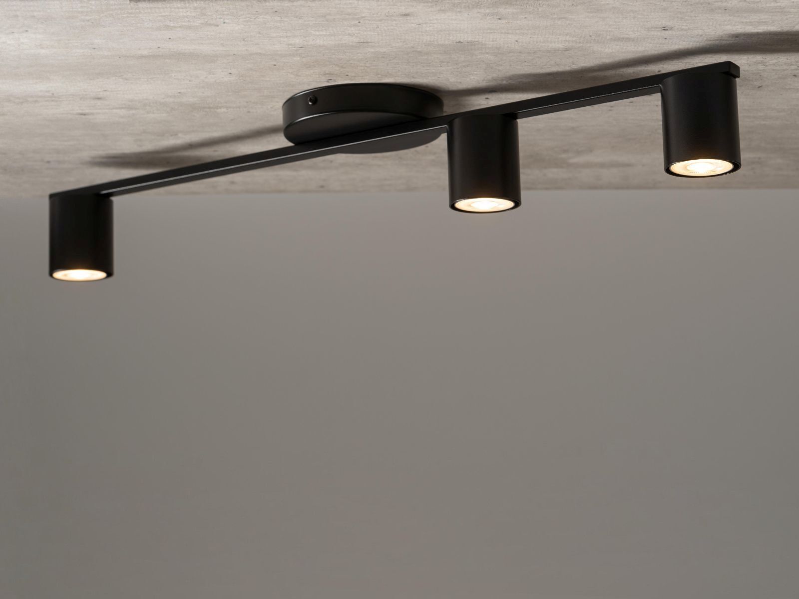 Plafonnier noir Cylindre GU10 3 flammes 70 cm de diamètre