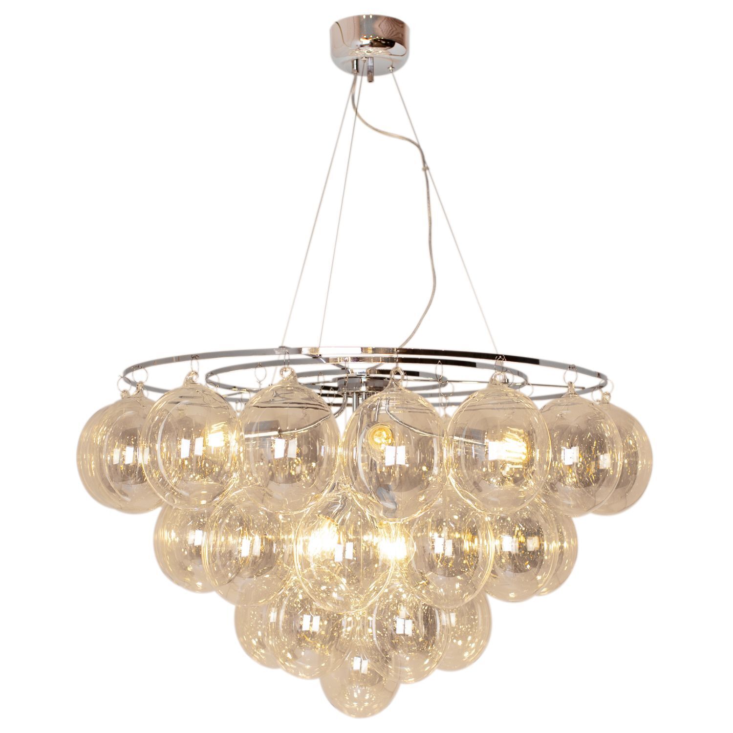 Lampe à suspendre verre fumé métal rond Ø 100 cm 8x E27