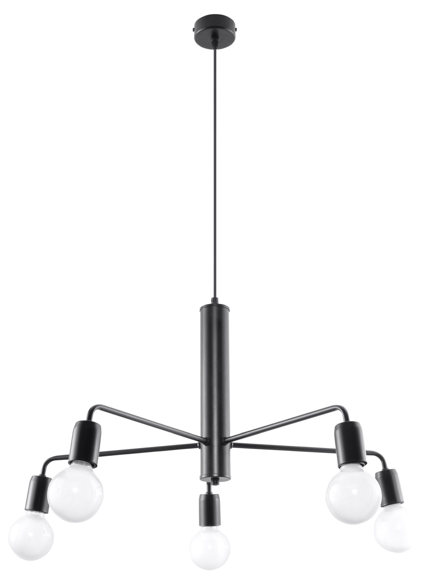 Lampe à suspendre noire Ø 60 cm Rétro 5 flammes E27