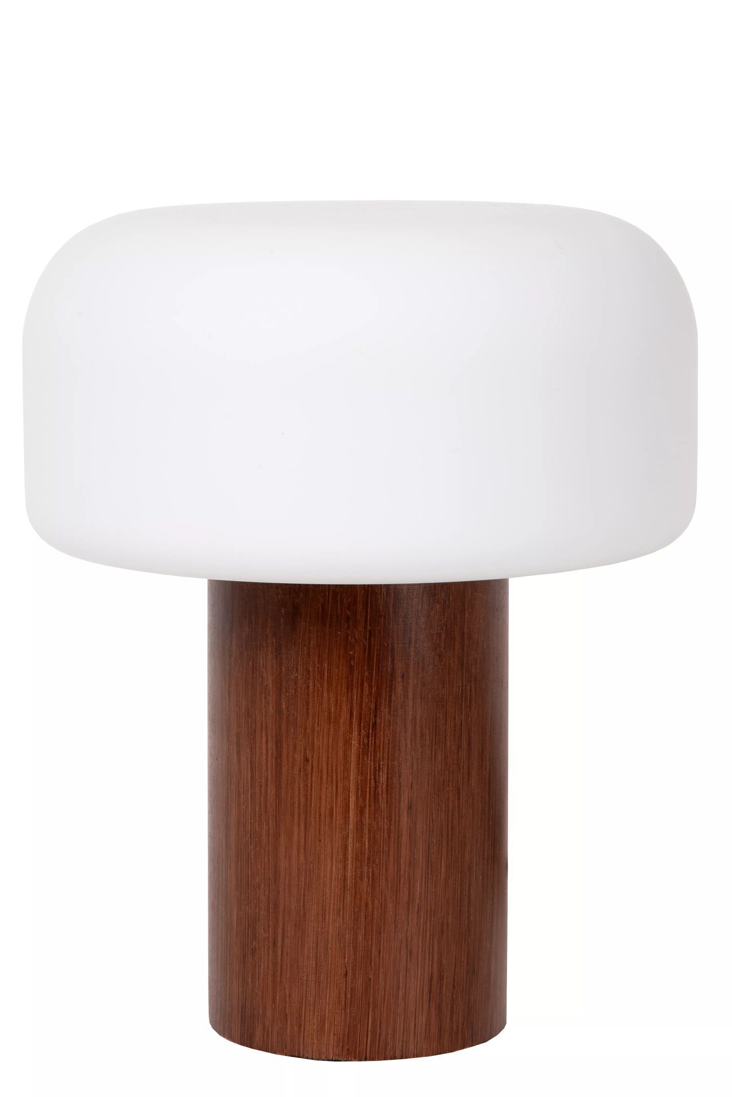 Natürliche Tischlampe Holz Glas Natur Weiß E14 28 cm Lampe, Mobiliar