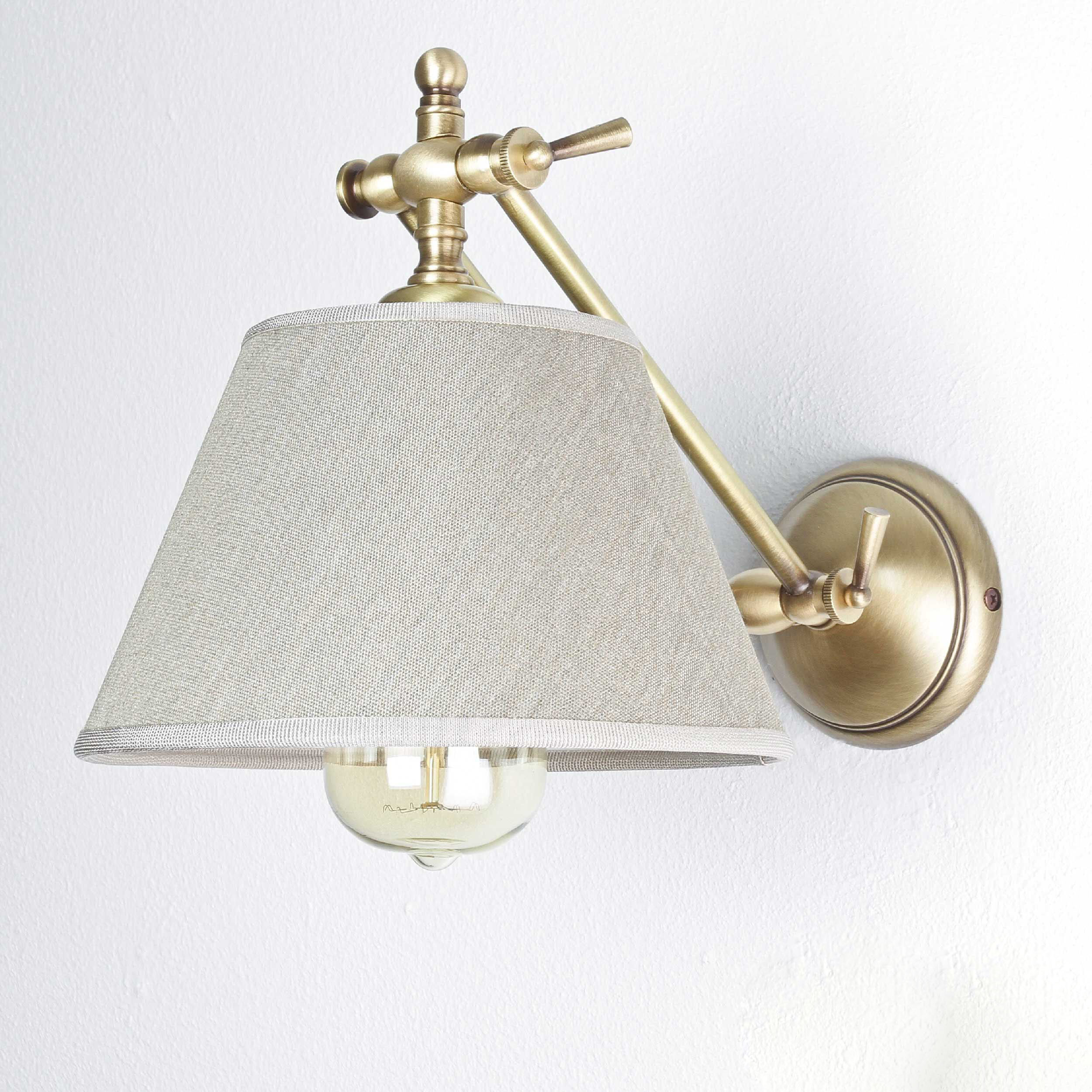 Wandlampe Bronze Hell aus Echt-Messing Snodo