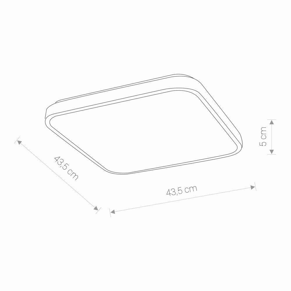 Weiße LED Deckenleuchte IP44 32W quadratisch LUKE Diagramm, Handlung