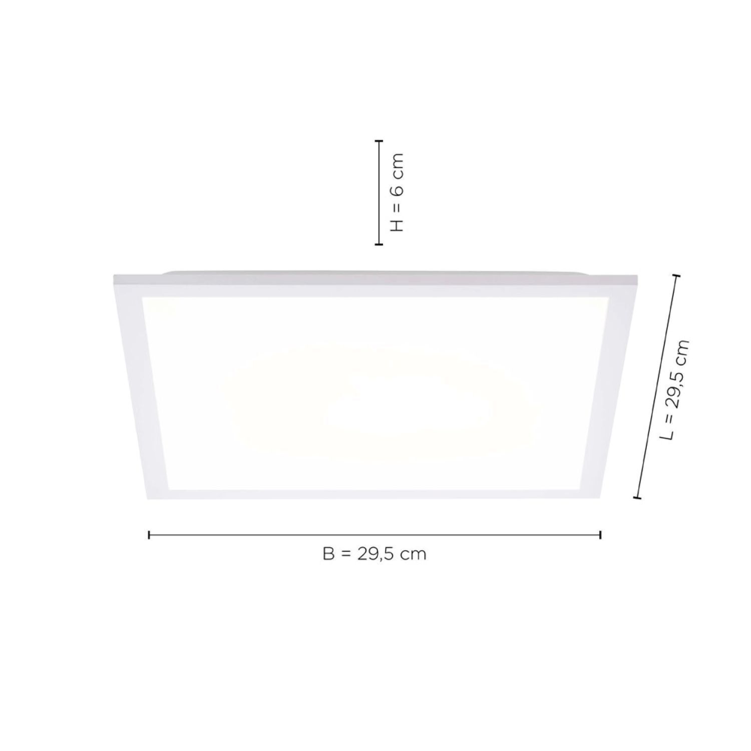 Plafonnier LED blanc plat à faible éblouissement L:29,5 cm 3000 K Deckenleuchte, Weißes Brett