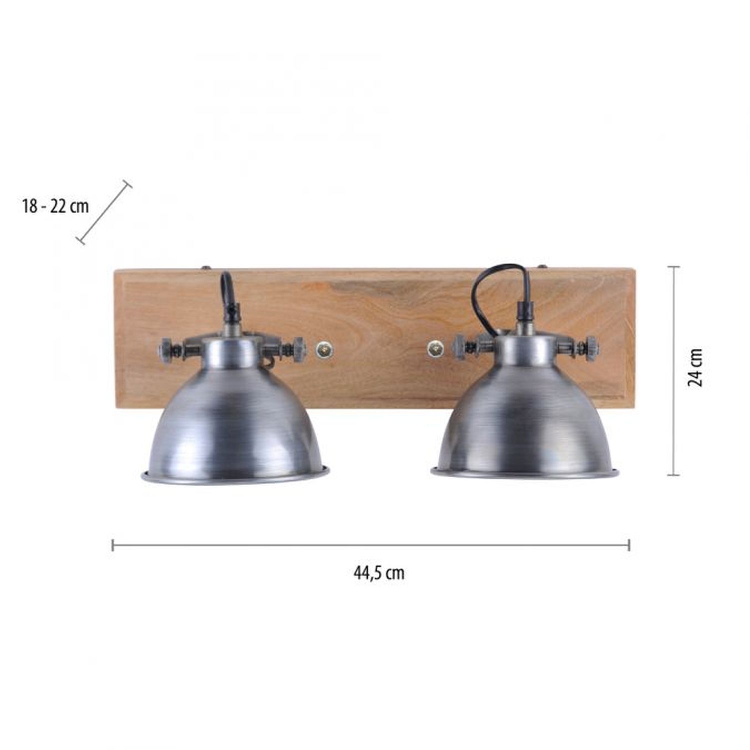 Flexibler Deckenspot Holz Metall E14 44,5 cm Industrial Leuchte