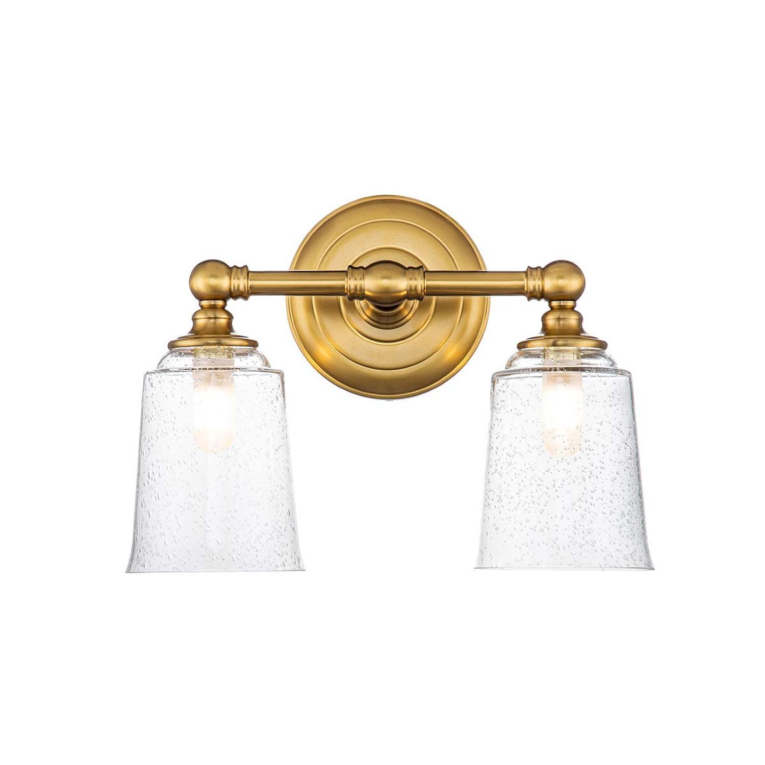 Wandleuchte, Brass, Glas, Zweiflammig, Wandlampe