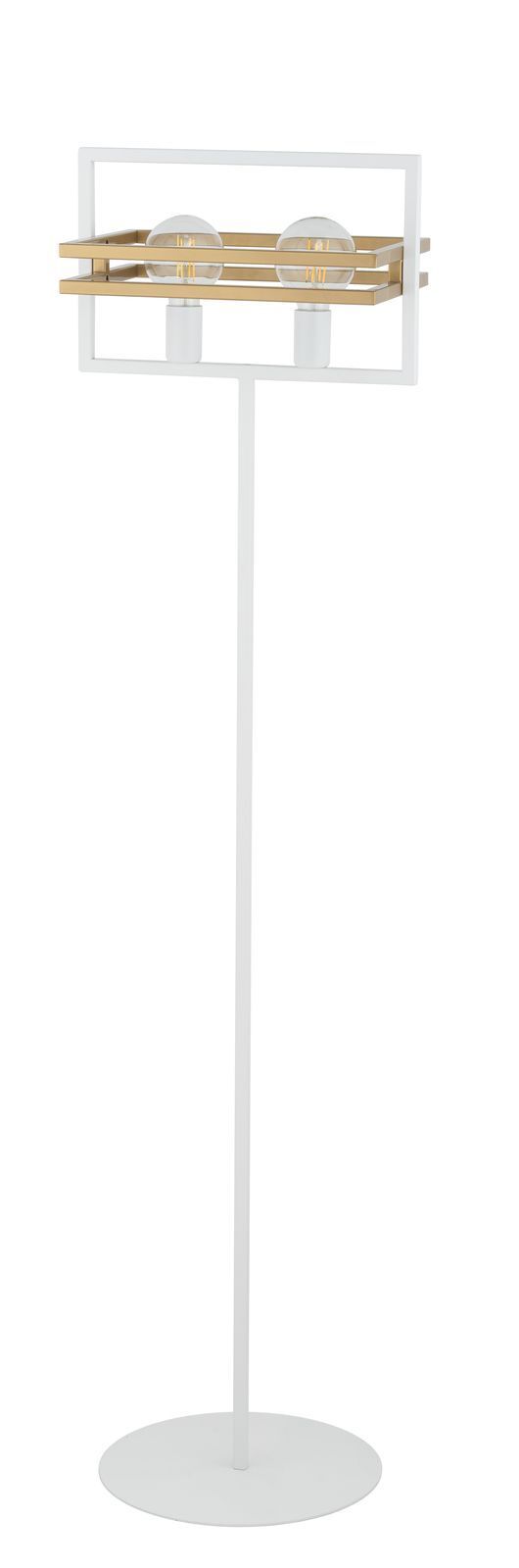 Große Stehlampe Weiß Gold Modern 162 cm 2-flammig