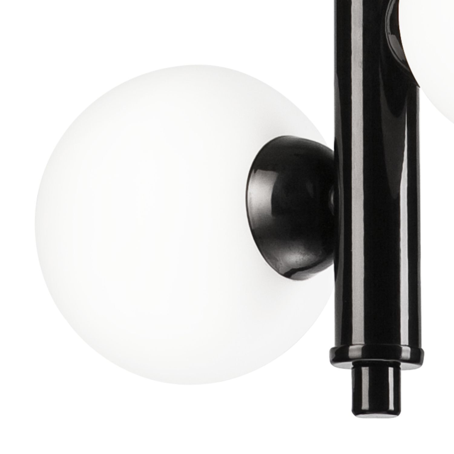 Lampe à suspendre métal verre noir blanc 2x E27 Abat-jour sphérique