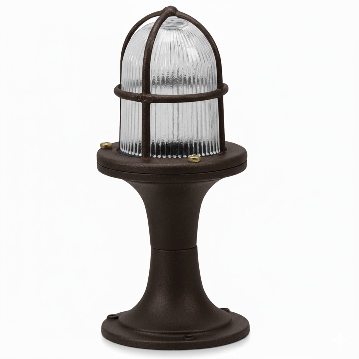 Wegeleuchte Echt-Messing Glas 25 cm hoch IP64 E27 Lampe, Tischlampe