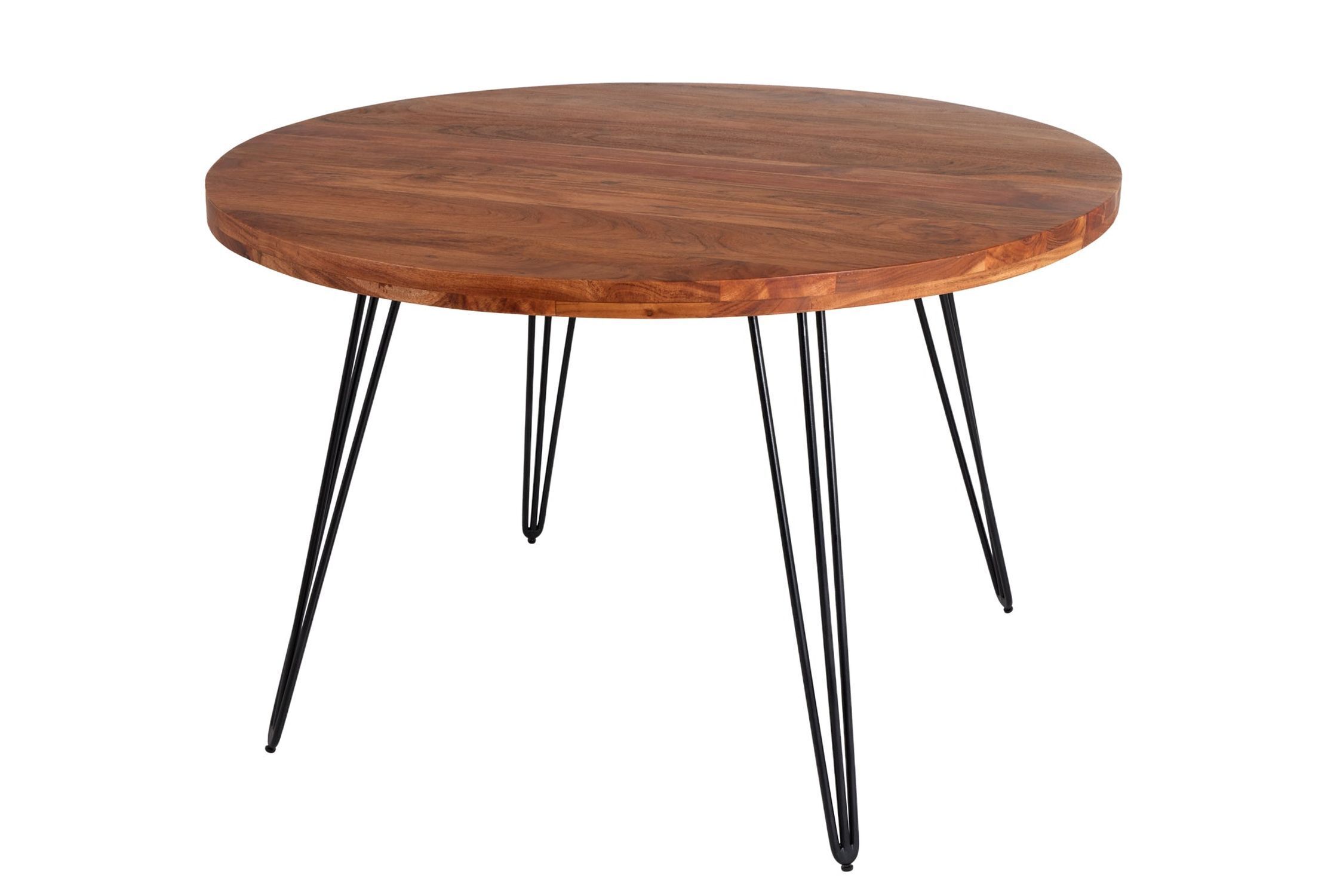 Table de salle à manger en bois d'acacia et métal 120 x 120 cm