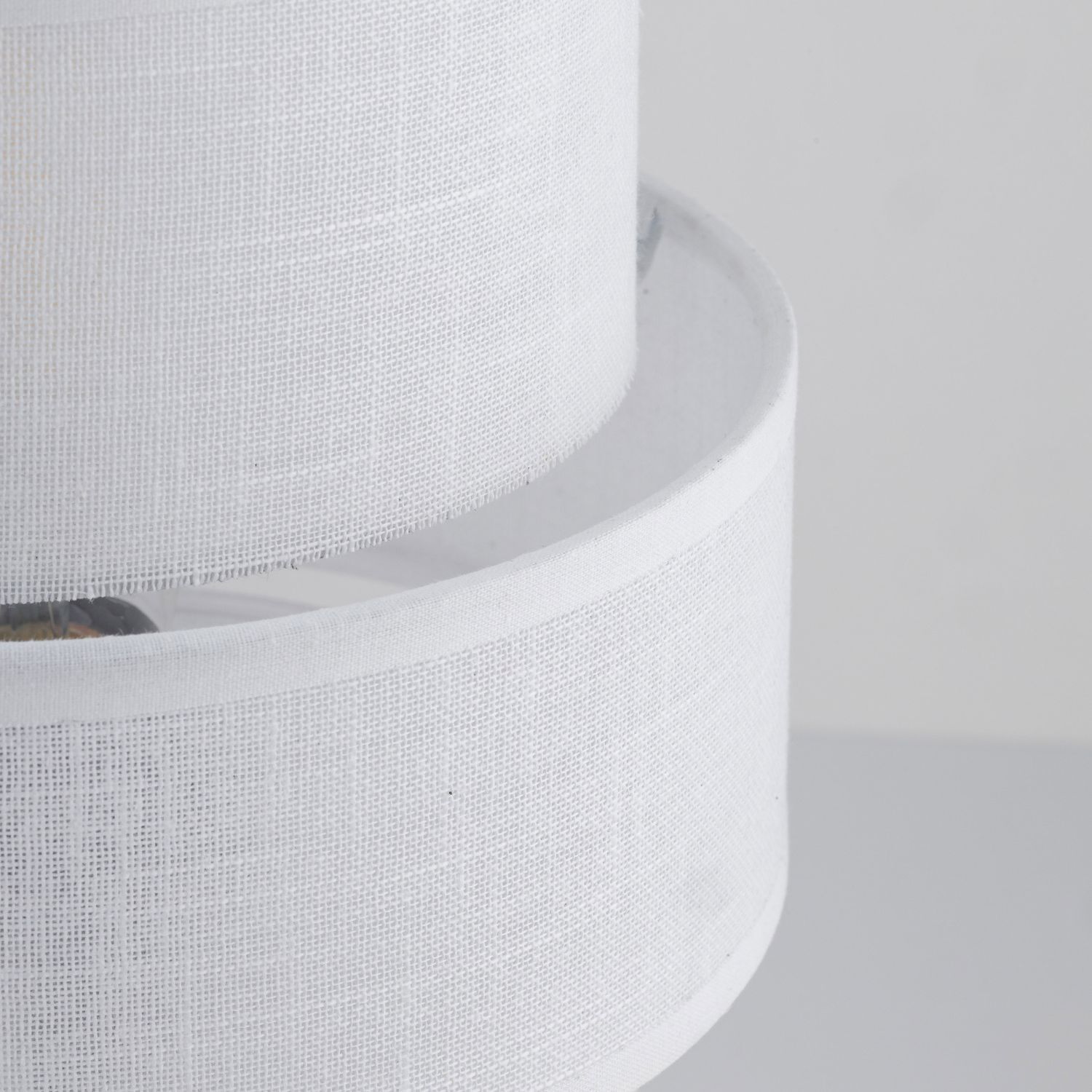 Lampe de table tissu métal 38 cm de haut noir blanc E27 Lampe