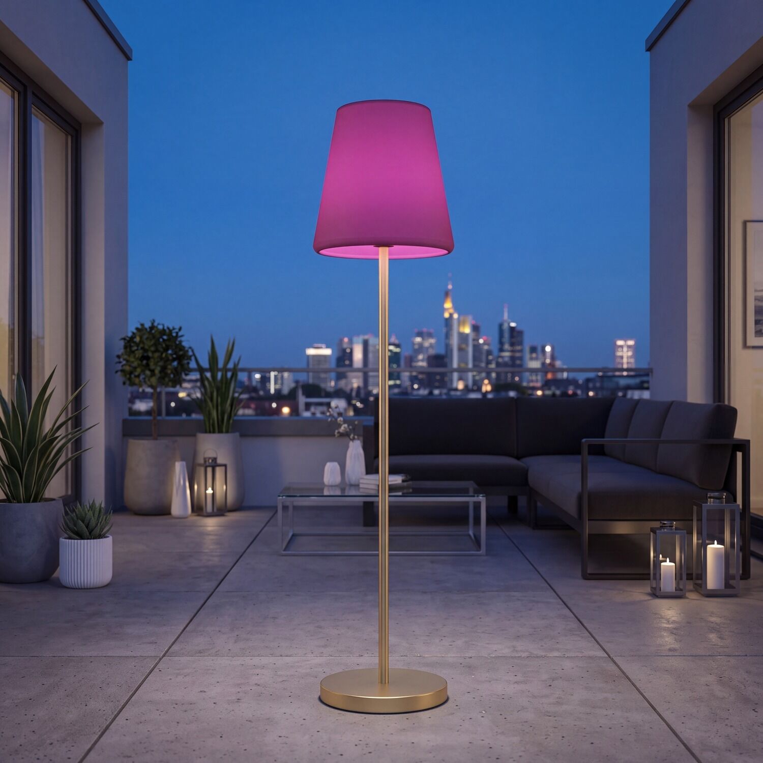 Standlampen, Stehlampe, Gold, Rosa Lampschirm, Beleuchtung Innen