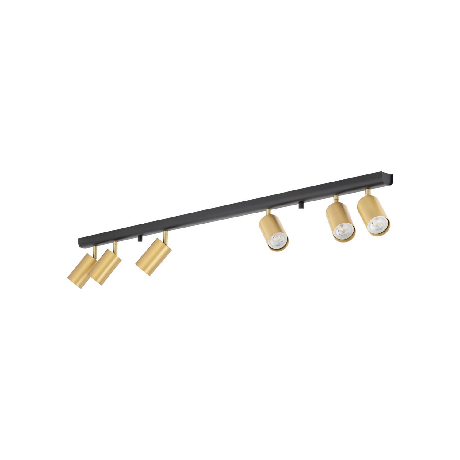 Deckenleuchte, Acryl/Metall, Goldfarben, Schienenarmatur, Spots