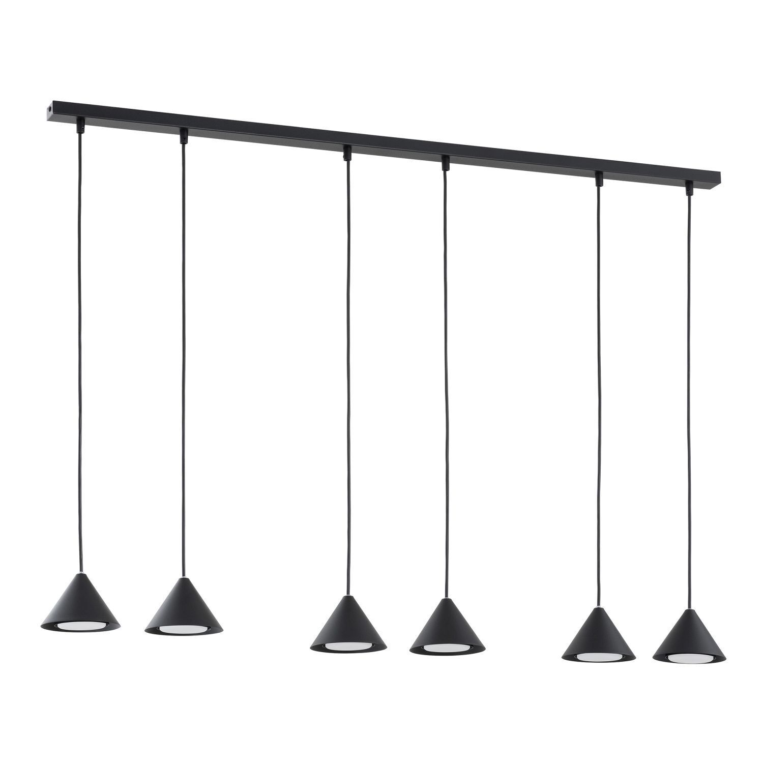 Lampe à suspendre noire 116 cm de long 6x GX53 métal MIRA Lampe à suspendre noire 116 cm de long 6x GX53 métal MIRA