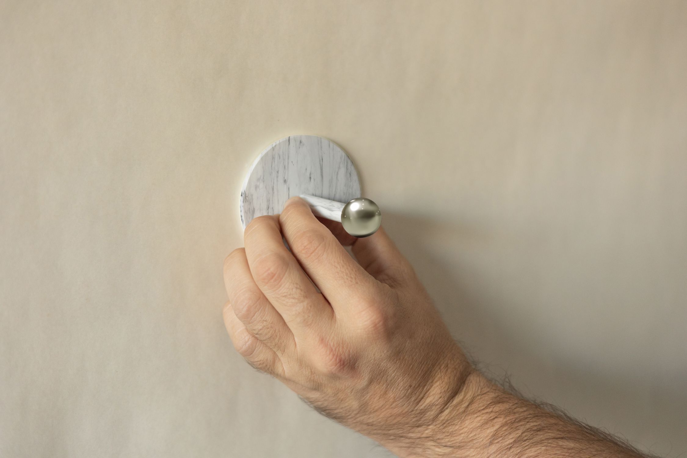 Türgriff, Griff, Marmoroptik, Rundknauf, Montageknauf