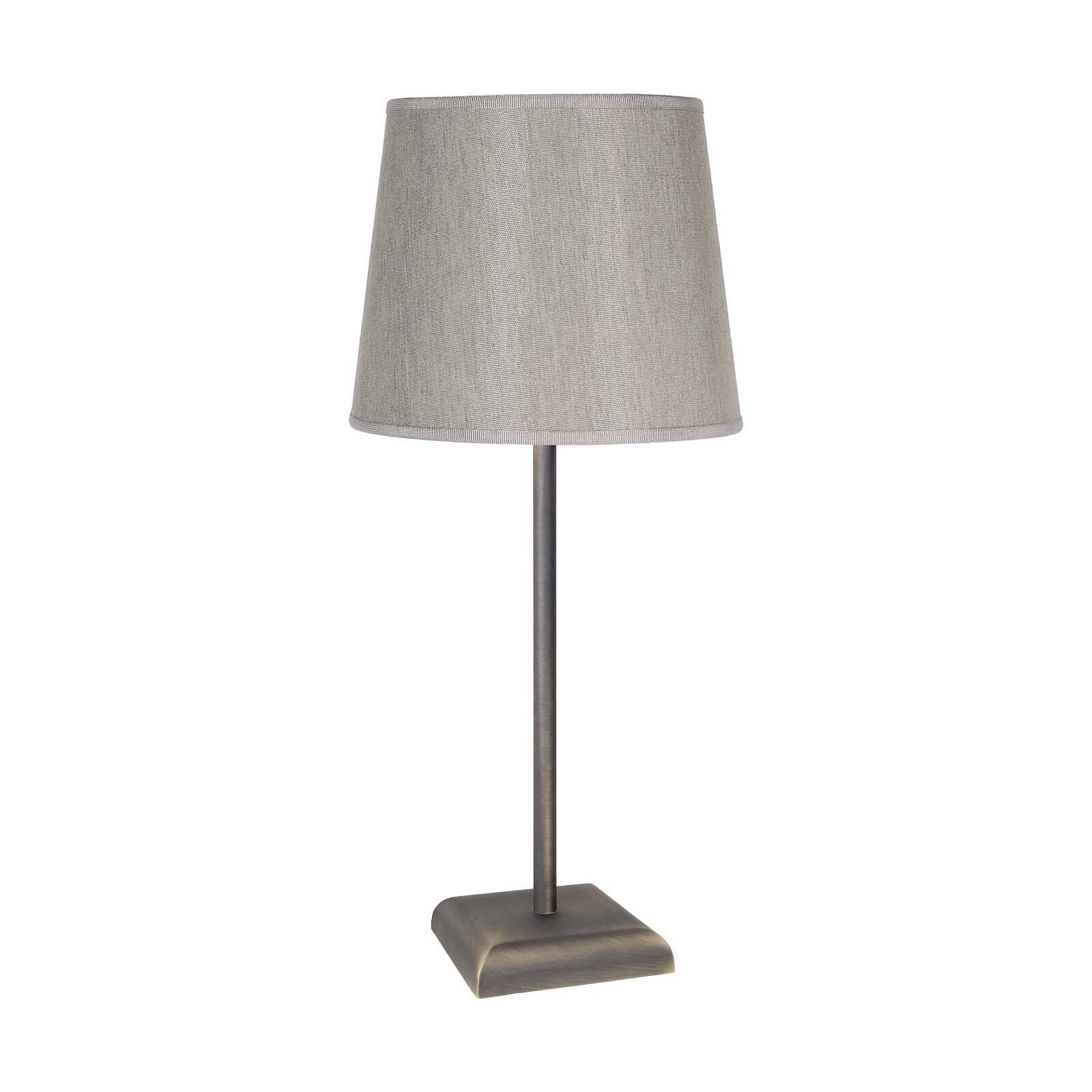 Tischlampe in Bronze matt Beige E27 45 cm Messing Stoff Lampe, Tischlampe, Lampenschirm